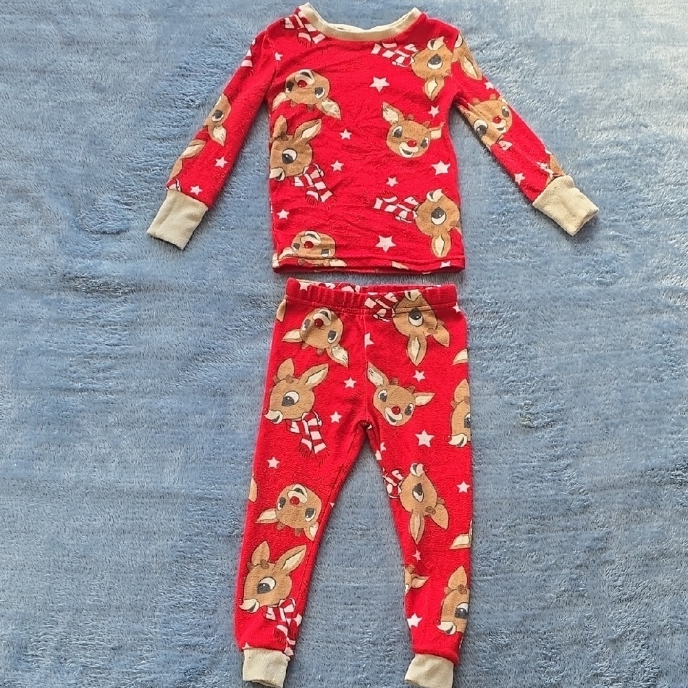 Kids Red Reindeer Pajamas